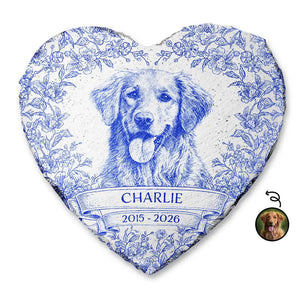 Custom Photo Pencil Sketch Forever Loved Dog Cat Portrait - Personalized Heart Memorial Garden Stone TS1040-CLA2518-MkDefault.jpg