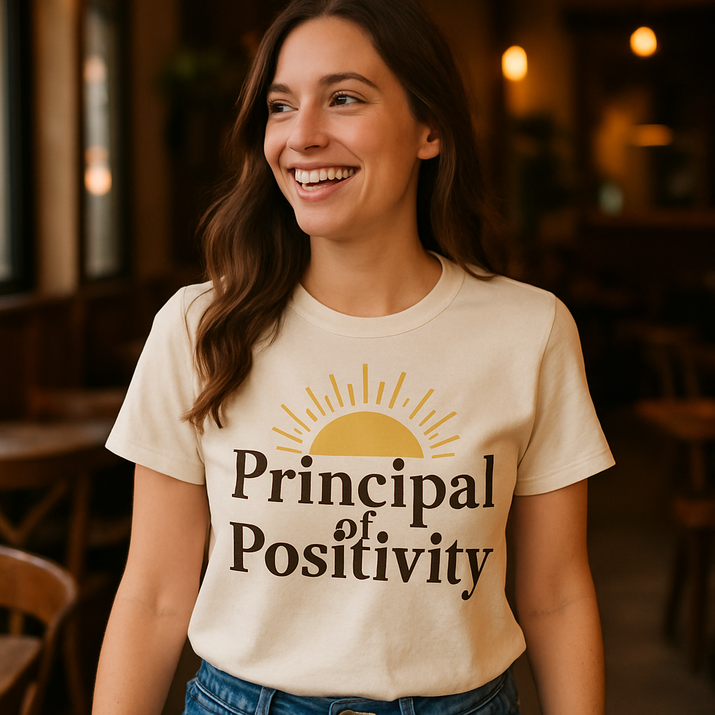Principal of Positivity T-Shirt – Inspirational Teacher Life Shirt with Sun Graphic, Positive School Principal Gift, Motivational Educator Tee Teacher%20Life%20prompt%2010%20lifestyle%20mockup.png