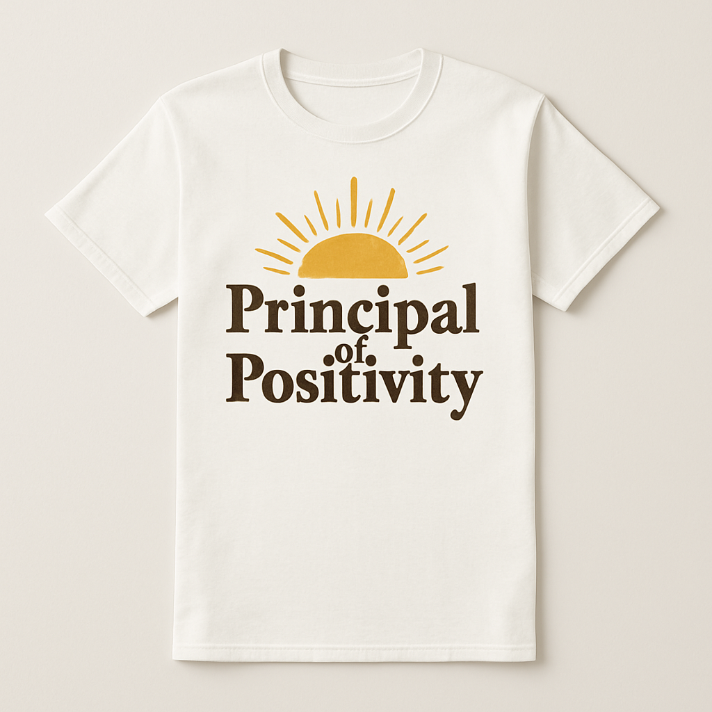 Principal of Positivity T-Shirt – Inspirational Teacher Life Shirt with Sun Graphic, Positive School Principal Gift, Motivational Educator Tee Teacher%20Life%20prompt%2010%20studio%20mockup.png