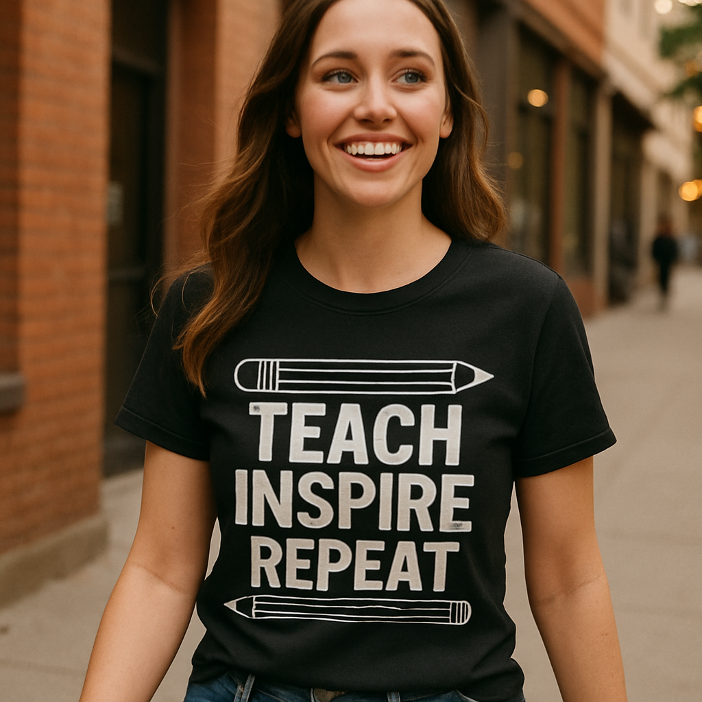 Teach Inspire Repeat Teacher Life T-Shirt – Cute Pencil Graphic, Motivational Gift for Educators, Back to School Teacher Apparel Teacher%20Life%20prompt%2011%20lifestyle%20mockup.png