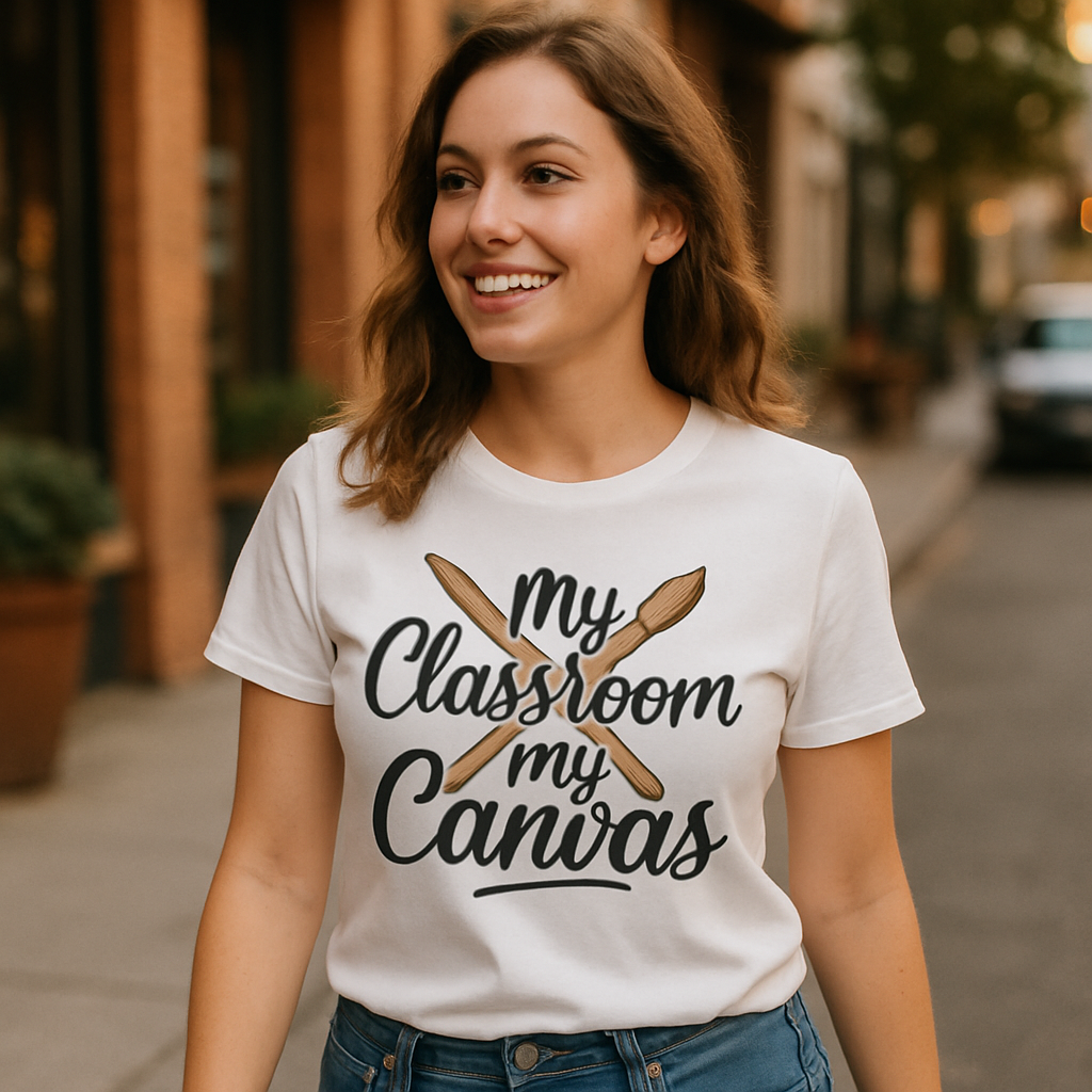 My Classroom My Canvas Teacher Life T-Shirt – Creative Art Teacher Gift, Inspirational Classroom Tee, Back to School Shirt Teacher%20Life%20prompt%2012%20lifestyle%20mockup.png