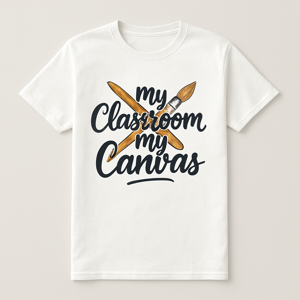 My Classroom My Canvas Teacher Life T-Shirt – Creative Art Teacher Gift, Inspirational Classroom Tee, Back to School Shirt Teacher%20Life%20prompt%2012%20studio%20mockup.png