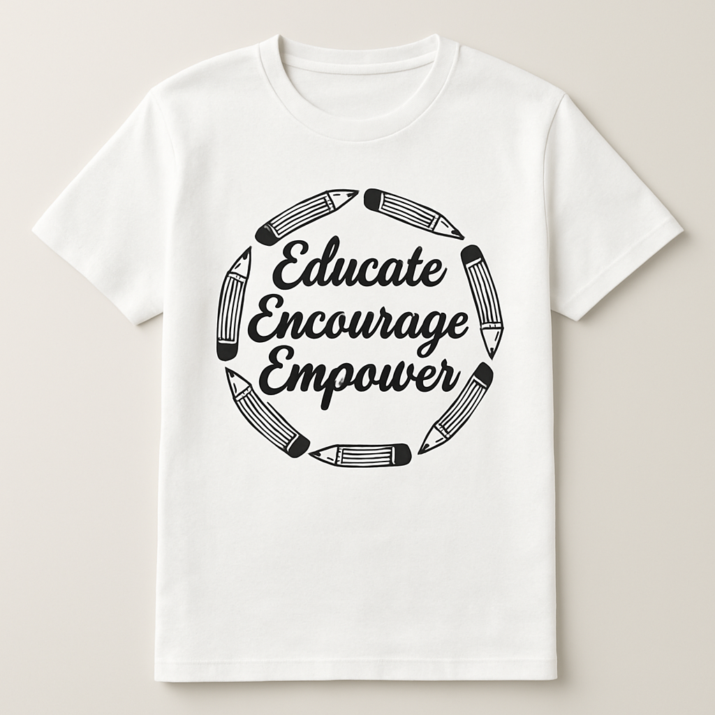 Educate Encourage Empower Teacher Shirt – Cute Pencil Graphic Tee for Teachers, Motivational Teacher Life Gift Teacher%20Life%20prompt%2020%20studio%20mockup.png