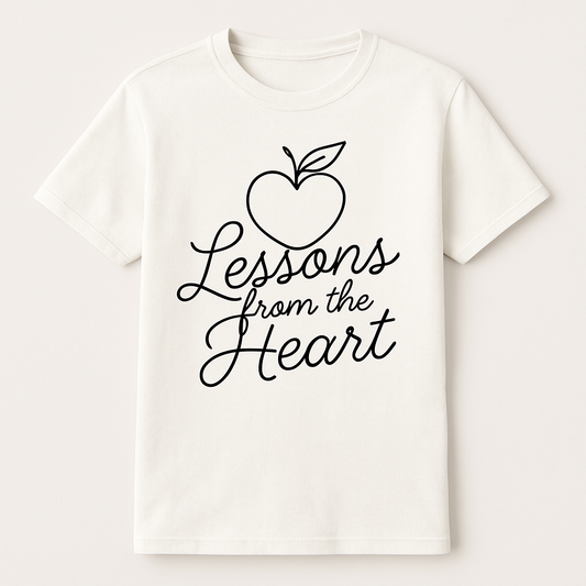 Lessons from the Heart Teacher T-Shirt – Cute Apple Graphic, Gift for Educators, Teacher Appreciation, Inspirational School Tee Teacher%20Life%20prompt%2021%20studio%20mockup.png