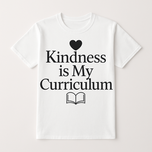 Kindness Is My Curriculum Teacher T-Shirt – Heart & Book Graphic, Inspiring Teacher Life Shirt, Positive Classroom Gift Apparel Teacher%20Life%20prompt%2028%20studio%20mockup.png