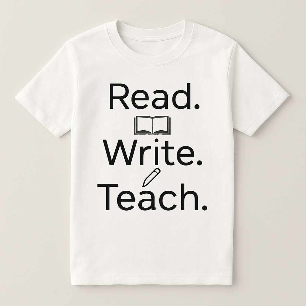 Read Write Teach Teacher Life T-Shirt – Minimalist Back to School Shirt for Educators, Book Lovers, Classroom Appreciation Gift Teacher%20Life%20prompt%2031%20studio%20mockup.png
