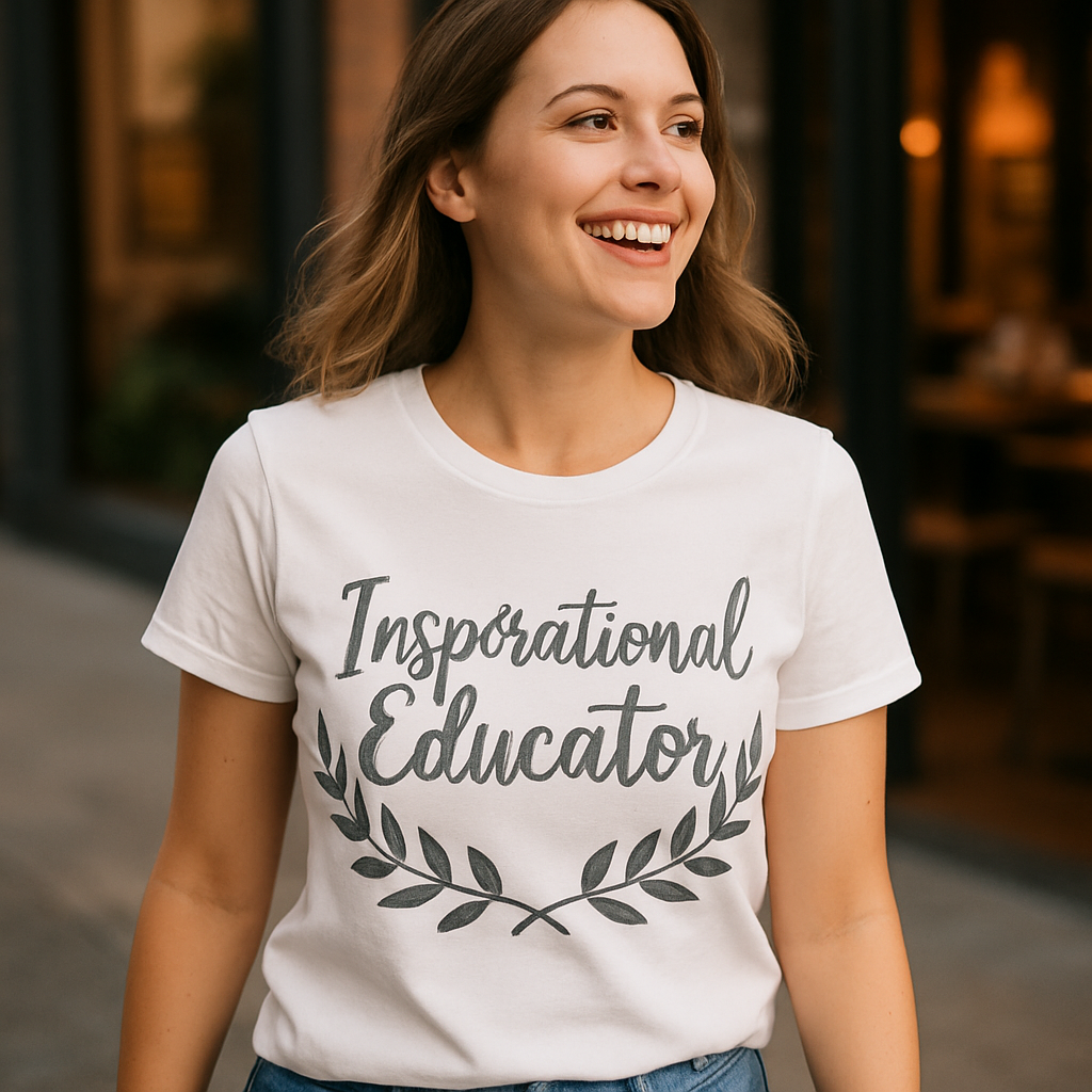Inspirational Educator Shirt – Chalk Style Teacher Gift, Laurel Wreath Design, Motivational Teaching Tee for Teacher Appreciation Teacher%20Life%20prompt%2032%20lifestyle%20mockup.png