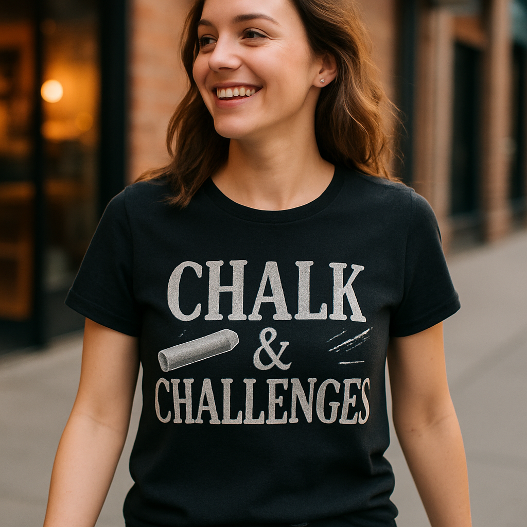 Chalk & Challenges Teacher Life T-Shirt – Funny Chalkboard Graphic Tee for Educators, Back to School, Teacher Appreciation Gift Teacher%20Life%20prompt%2036%20lifestyle%20mockup.png