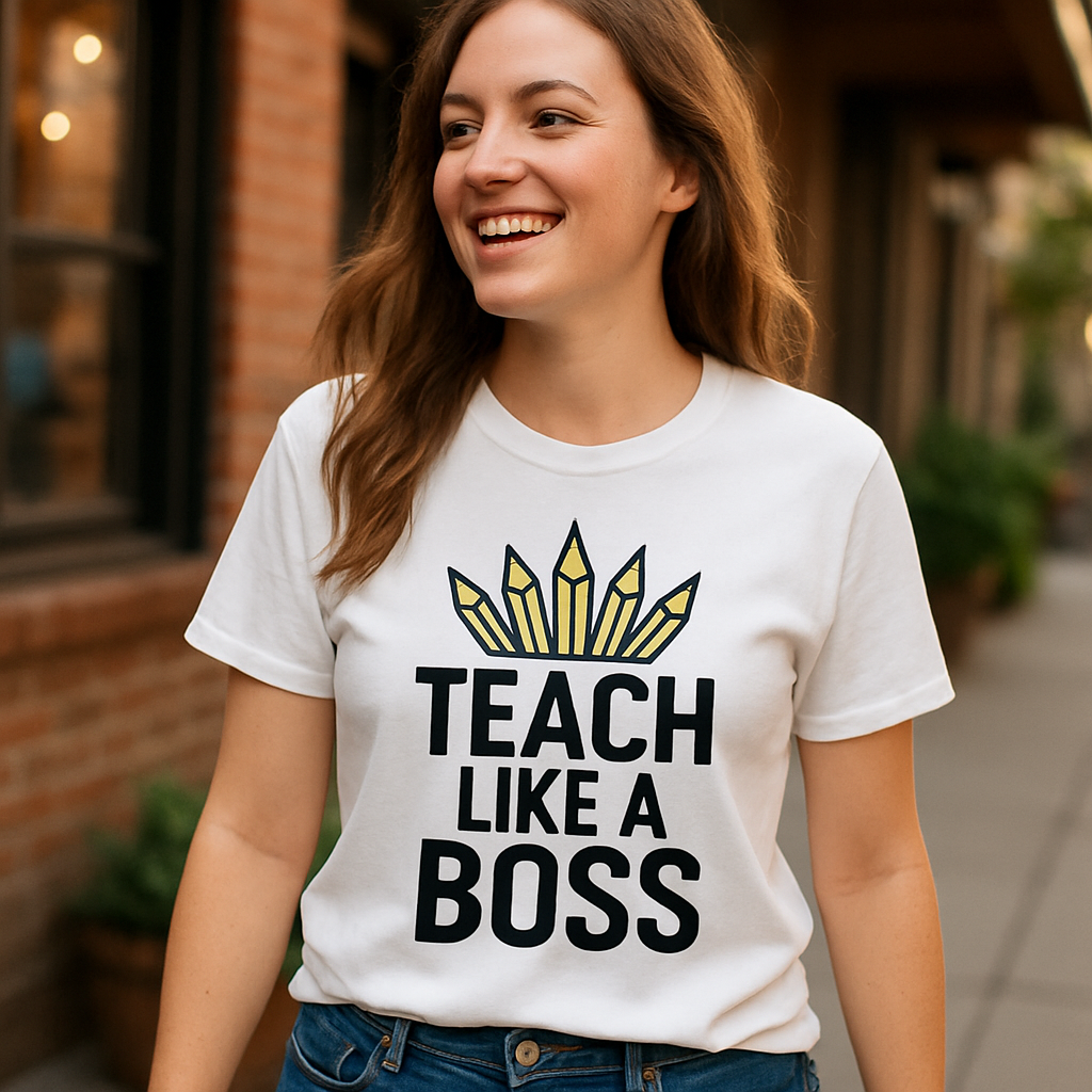 Teach Like a Boss Teacher Life T-Shirt – Bold Pencil Graphic, Fun Back to School Gift for Teachers, Classroom Appreciation Tee Teacher%20Life%20prompt%2037%20lifestyle%20mockup.png