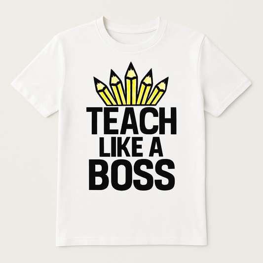 Teach Like a Boss Teacher Life T-Shirt – Bold Pencil Graphic, Fun Back to School Gift for Teachers, Classroom Appreciation Tee Teacher%20Life%20prompt%2037%20studio%20mockup.png