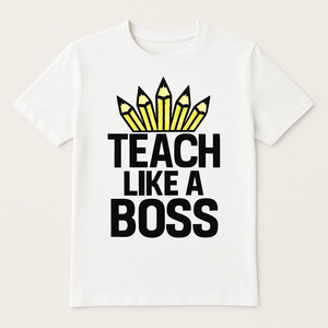 Teach Like a Boss Teacher Life T-Shirt – Bold Pencil Graphic, Fun Back to School Gift for Teachers, Classroom Appreciation Tee Teacher%20Life%20prompt%2037%20studio%20mockup.png