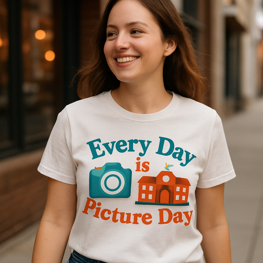 Every Day Is Picture Day Teacher T-Shirt – Cute School Camera Graphic, Funny Teacher Life Gift, Back to School Shirt Teacher%20Life%20prompt%2038%20lifestyle%20mockup.png
