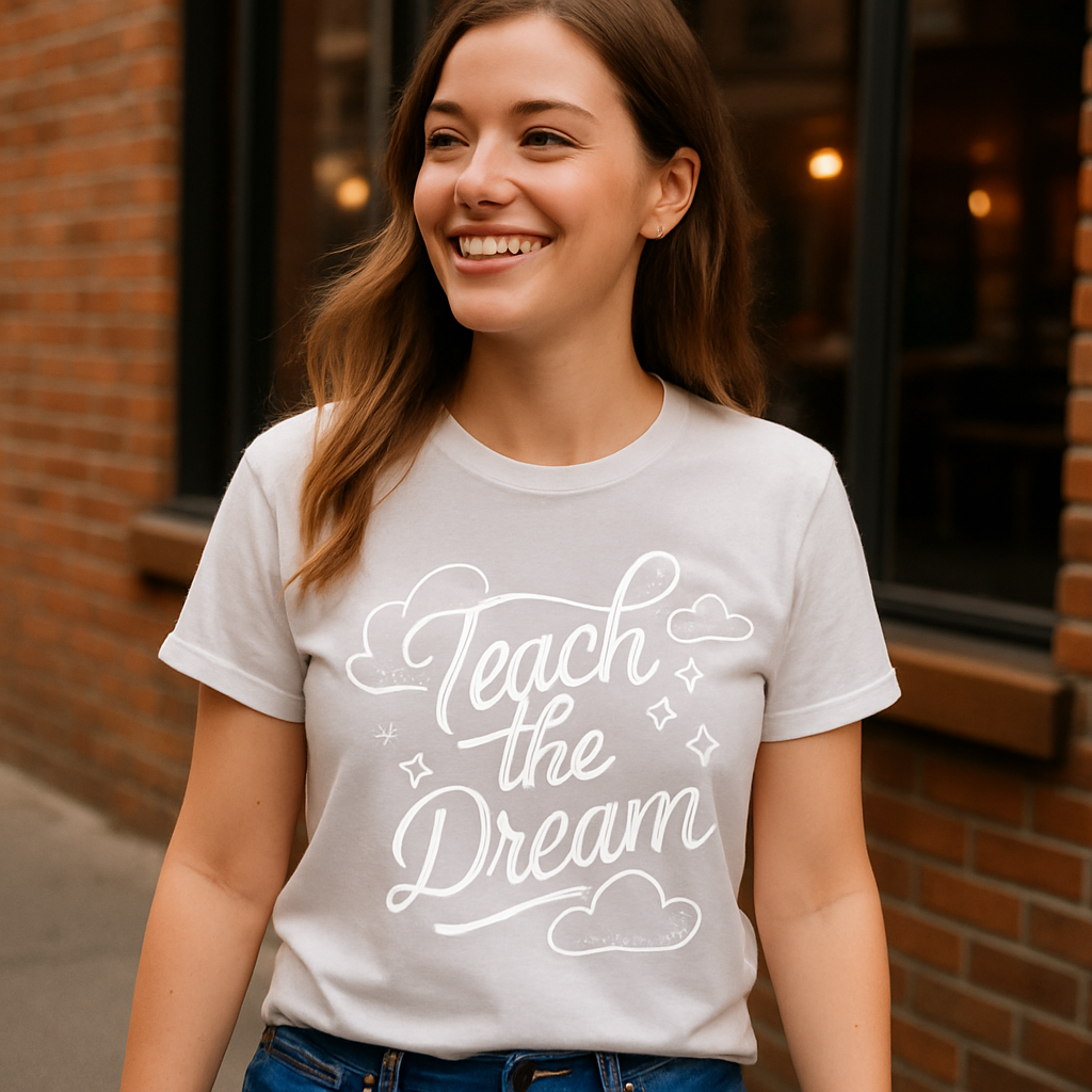 Teach the Dream Teacher T-Shirt – Inspiring Quote, Cute Clouds & Stars, Gift for Educators, Motivational Teacher Life Shirt Teacher%20Life%20prompt%2039%20lifestyle%20mockup.png