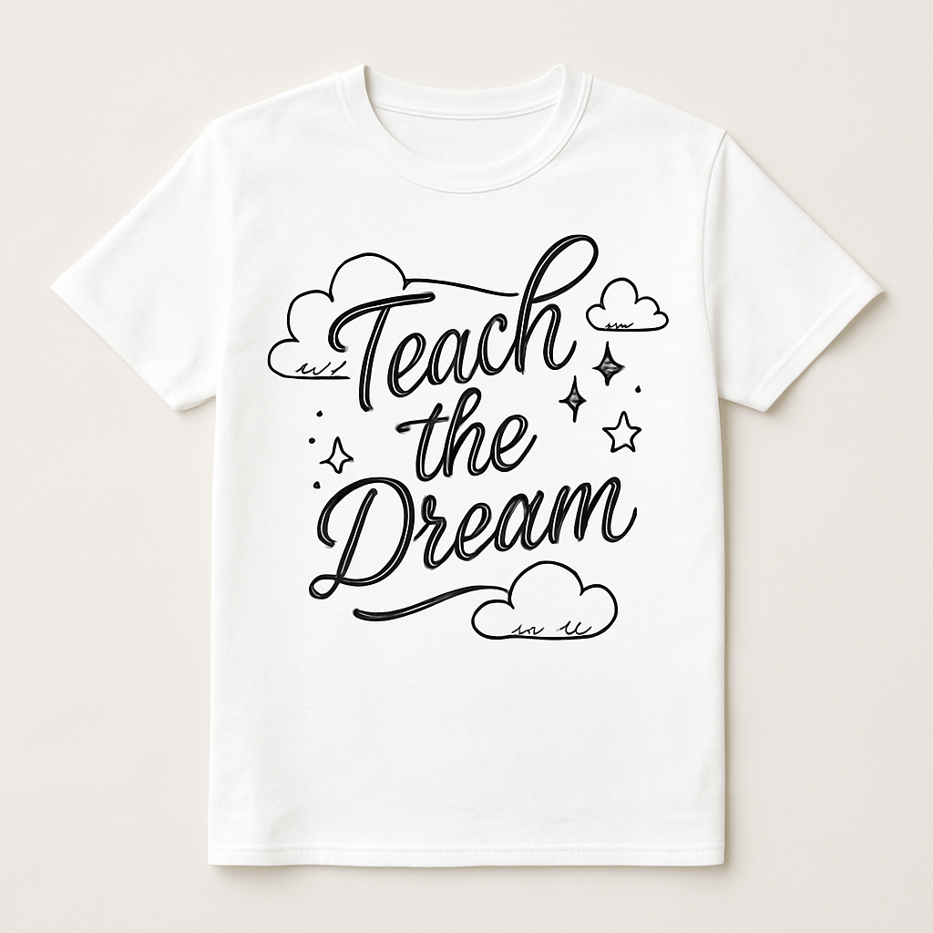 Teach the Dream Teacher T-Shirt – Inspiring Quote, Cute Clouds & Stars, Gift for Educators, Motivational Teacher Life Shirt Teacher%20Life%20prompt%2039%20studio%20mockup.png