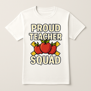Proud Teacher Squad T-Shirt – Cute Apples & Rulers Design, Teacher Gift, Back to School Shirt, Teacher Life Classroom Tee Teacher%20Life%20prompt%2040%20studio%20mockup.png