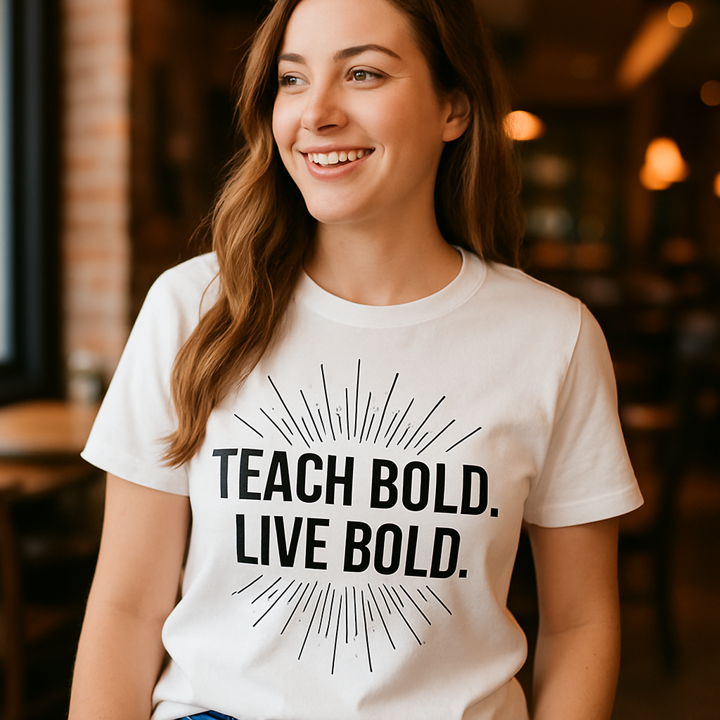Teach Bold Live Bold Teacher T-Shirt – Inspirational Sunburst Design Gift for Educators, Teacher Life Shirt, Motivational Teacher Apparel Teacher%20Life%20prompt%2043%20lifestyle%20mockup.png
