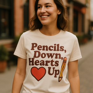 Pencils Down Hearts Up Teacher Life T-Shirt – Cute Pencil & Heart Graphic, Gift for Teachers, Classroom Appreciation Tee Teacher%20Life%20prompt%2049%20lifestyle%20mockup.png