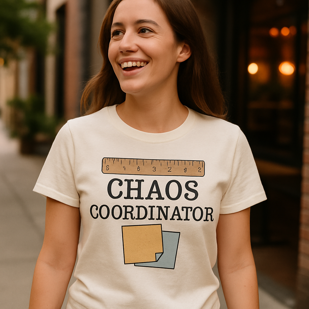 Chaos Coordinator Teacher T-Shirt – Funny Ruler & Sticky Note Design, Perfect Teacher Life Gift, Classroom Humor Teacher Tee Teacher%20Life%20prompt%205%20lifestyle%20mockup.png