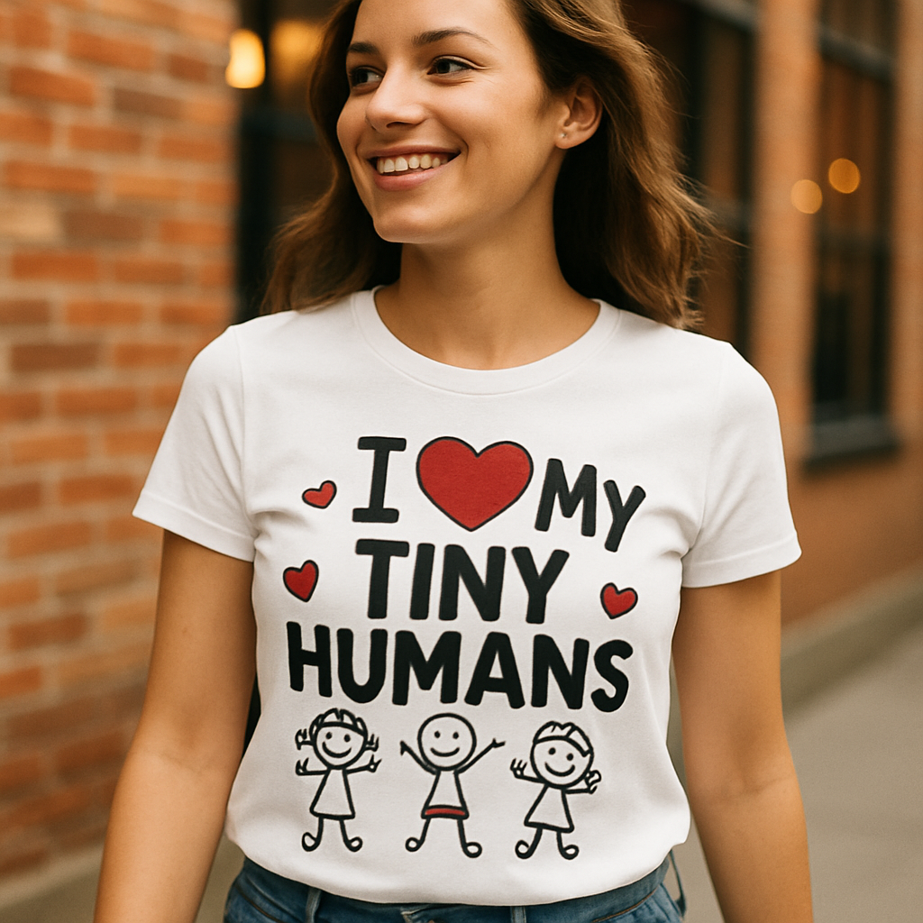 I Love My Tiny Humans Teacher T-Shirt – Cute Stick Figure Kids, Heart Graphic, Gift for Educators, Preschool & Kindergarten Teacher Shirt Teacher%20Life%20prompt%209%20lifestyle%20mockup.png
