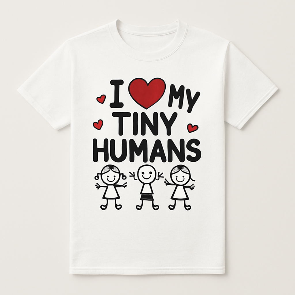 I Love My Tiny Humans Teacher T-Shirt – Cute Stick Figure Kids, Heart Graphic, Gift for Educators, Preschool & Kindergarten Teacher Shirt Teacher%20Life%20prompt%209%20studio%20mockup.png