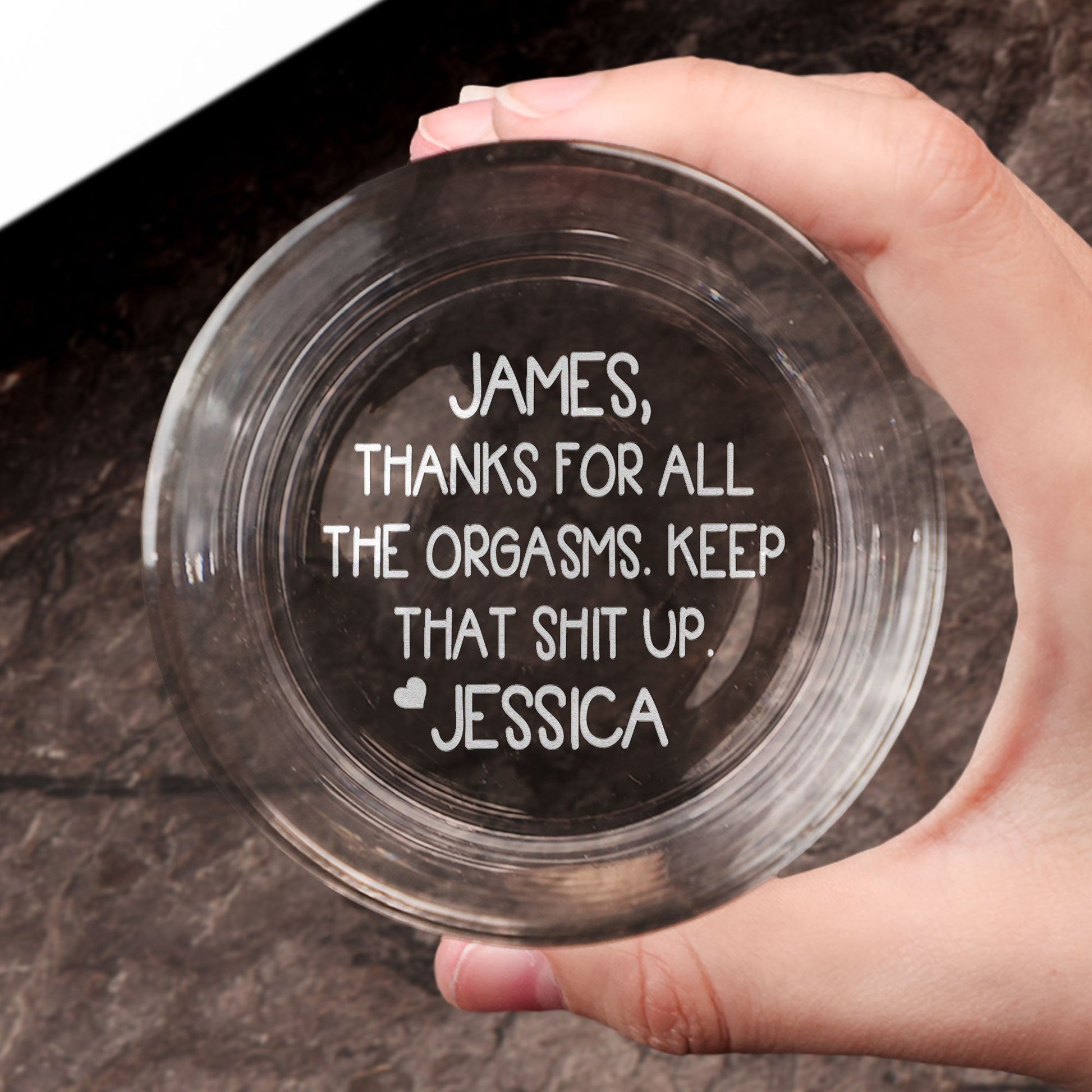 Personalized Valentines Pint Glass - Thanks For All The Orgasms - Valentines Gift Idea For Him main image 1
