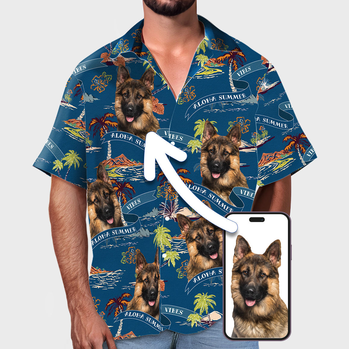Personalized Photo Upload Dog Men's Aloha Buddies Shirt  , Personalized Dog Face Shirt, Personalized Aloha Buddies Shirt   TheAlohaBuddiesShirt2.jpg?v=1716879699