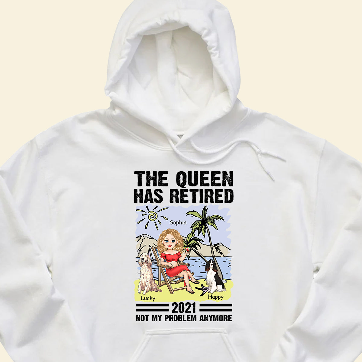 The Queen Has Retired - Personalized Apparel - Gift For Dog Lovers, Summer Vacation
