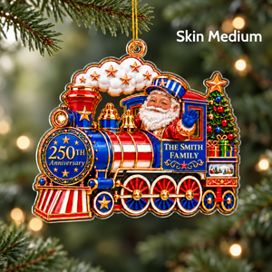 USA 250th Christmas Train Acrylic Ornament - Personalized Christmas Ornaments, Decor Gift