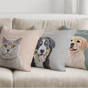 Custom Pet Pillow Pet Photo Name, Custom Cat Dog Memorial Pillow