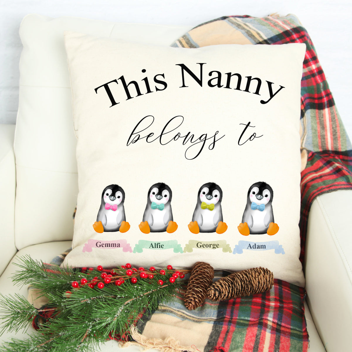 This Nanny Belongs To Penguins - Personalized Pillow - Gift For Grandma, Christmas Gift, Birthday Gift