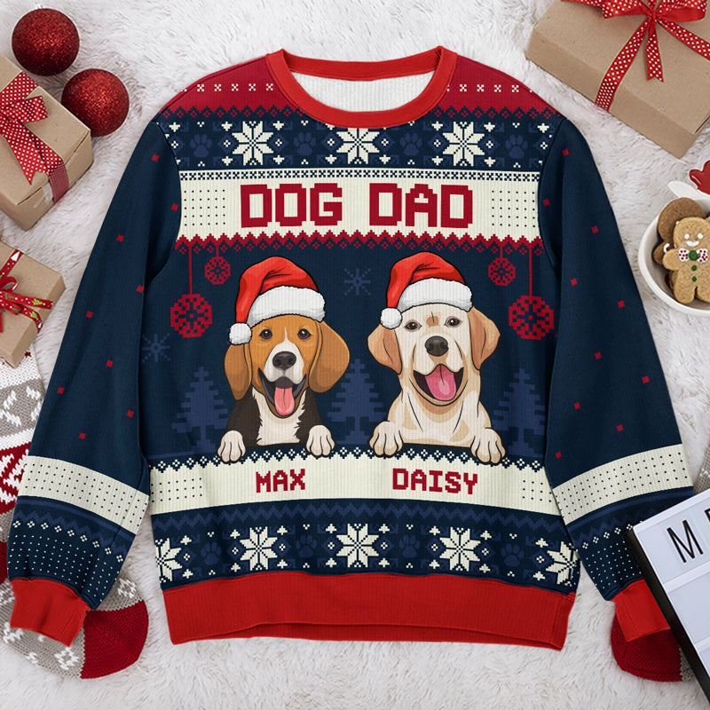 Merry Christmas, Dog Mom Dog Dad - Personalized Custom Unisex Ugly Christmas Sweatshirt, Wool Sweatshirt, All-Over-Print Sweatshirt - Gift For Dog Lovers, Christmas Gift Thumb1_5000x_6e16ca10-8168-418c-86cd-f3ccd96f0f7b.jpg