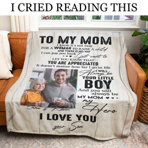 To My Mom From Daughter Son Vintage - Personalized Blanket - Loving, Birthday, Mother's Day Gift For Mom, Mother