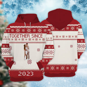 Together Since - Personalized Photo Ugly Sweater - Christmas Gift For Couple