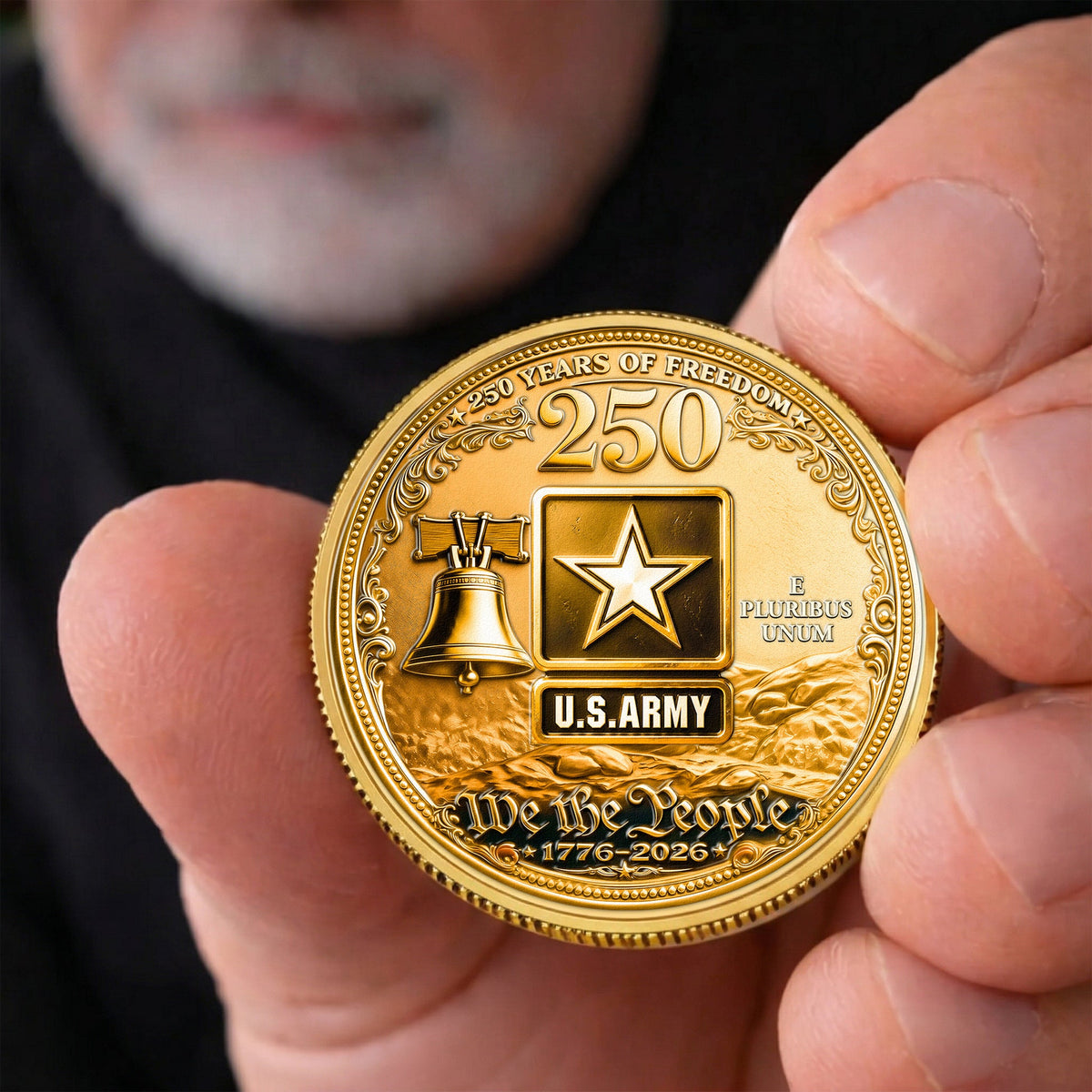 U.S. Veteran 250 Years Of Freedom Custom Photo - Personalized Coin