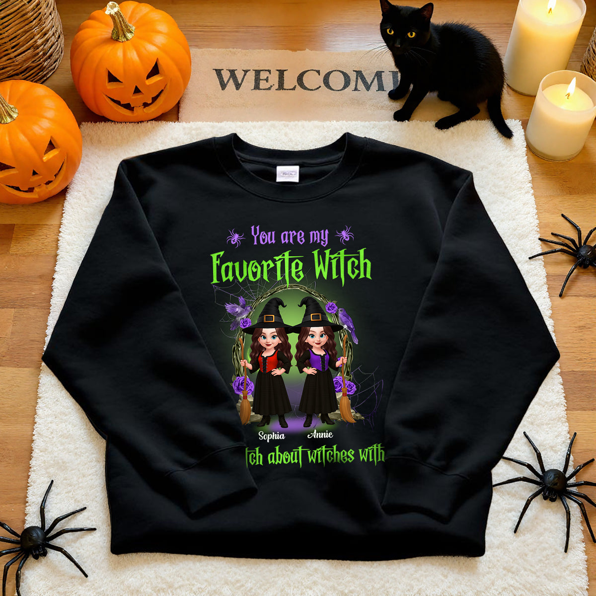 Halloween Witch Besties Witch About Witches Matching Personalized Sweatshirt
