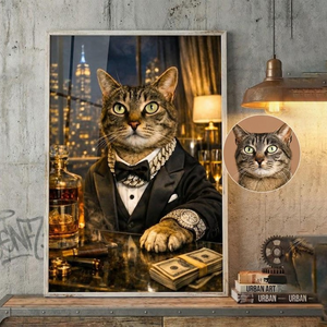 Custom Pet Portrait, Dog Portrait Hip Hop, Cat Portrait Canvas,