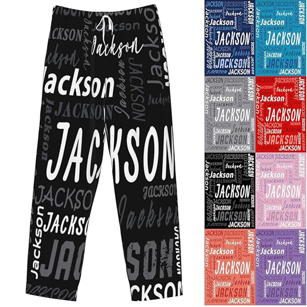 Custom Pajamas Pants Custom Name Personalized Funny PJ Pant Design with Face Pajama for Men Women Dog Pet