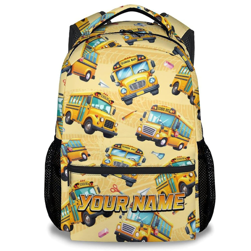 Kid Backpack Boys - Custom School Bus Backpacks with Name for Toddler - Custom Children Bookbag - Back to School Gifts - School Bag for Kindergarten/Preschool/Elementary(