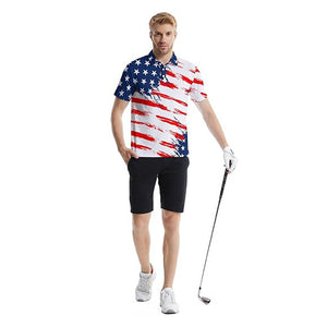 Golf Polo Shirts For Men Funny Print Quick Dry Short Sleeve Performance Golf Shirts Moisture Wicking Polo Shirts
