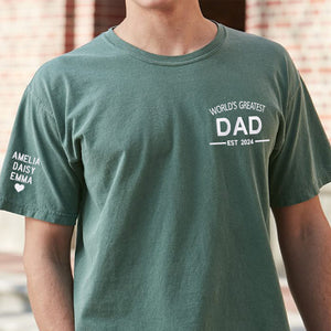 World's Greatest Dad Sweatshirt or Hoodie, Embroidered Gift with Est Year or Kids Names
