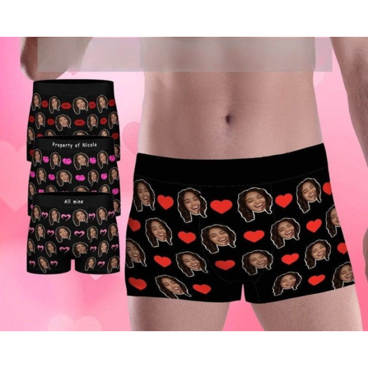 Personalized Face Boxer Briefs For Men, Funny Underwear With Face, Photo Boxers, Custom Wedding Gift for Bridegroom, Crazy Boxers For Dad