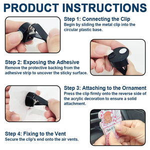 Custom Photo Couple Drive Safe I Freaking Love You - Personalized Acrylic Car Vent Clip