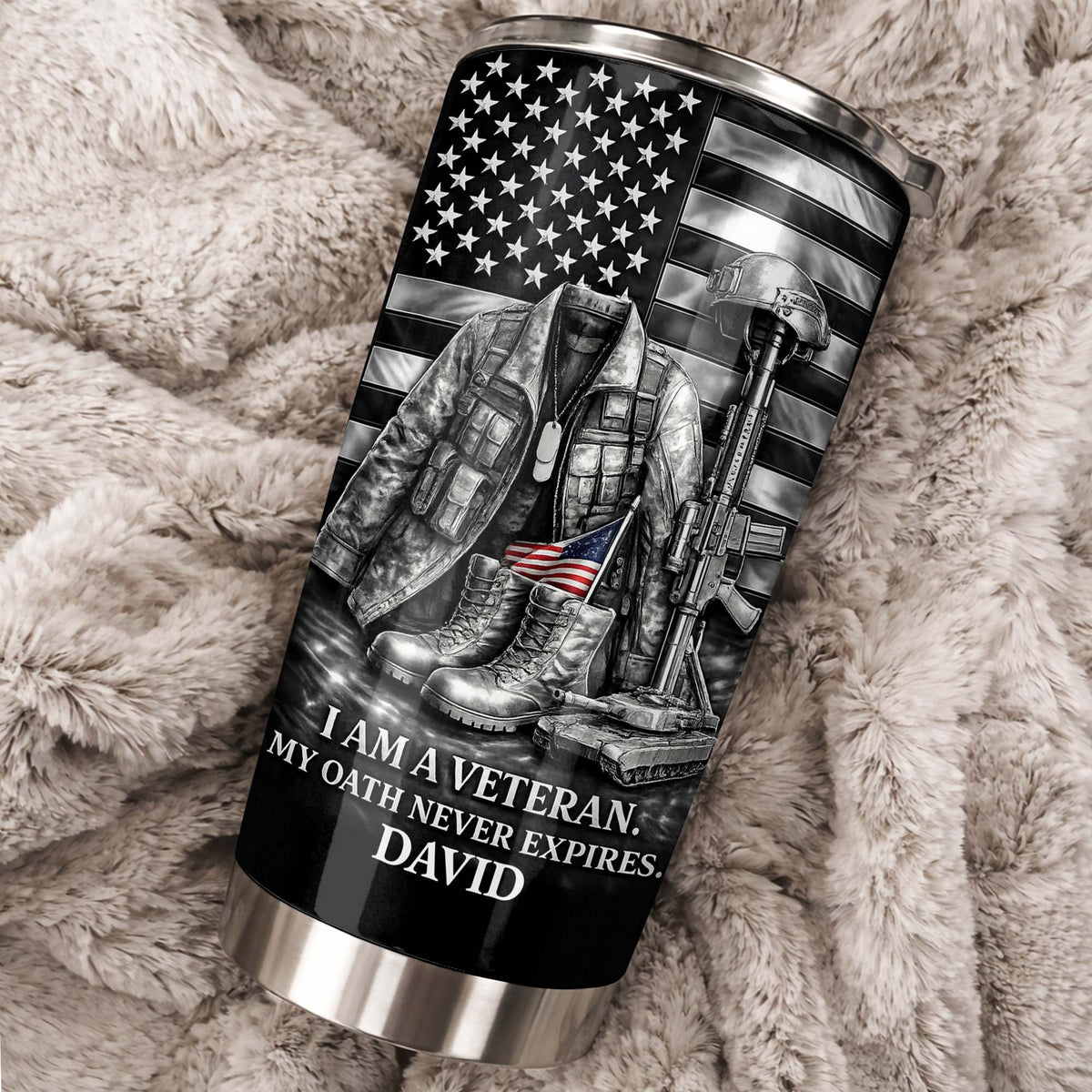 I Am A Veteran, My Oath Never Expires Tumbler, Gift For Veterans And Military