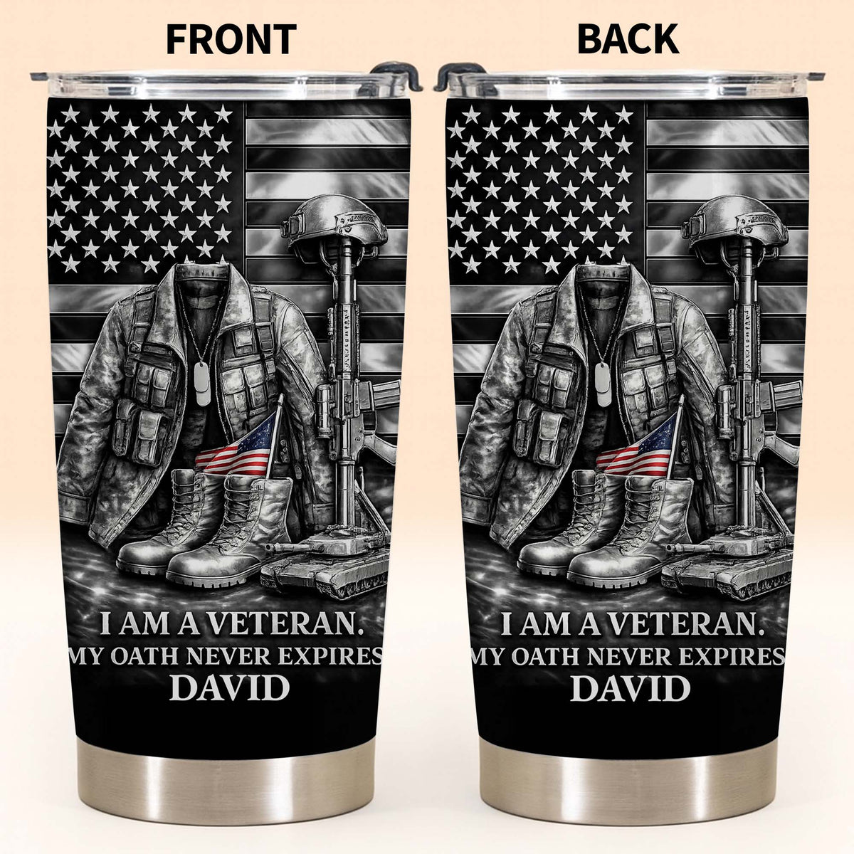 I Am A Veteran, My Oath Never Expires Tumbler, Gift For Veterans And Military
