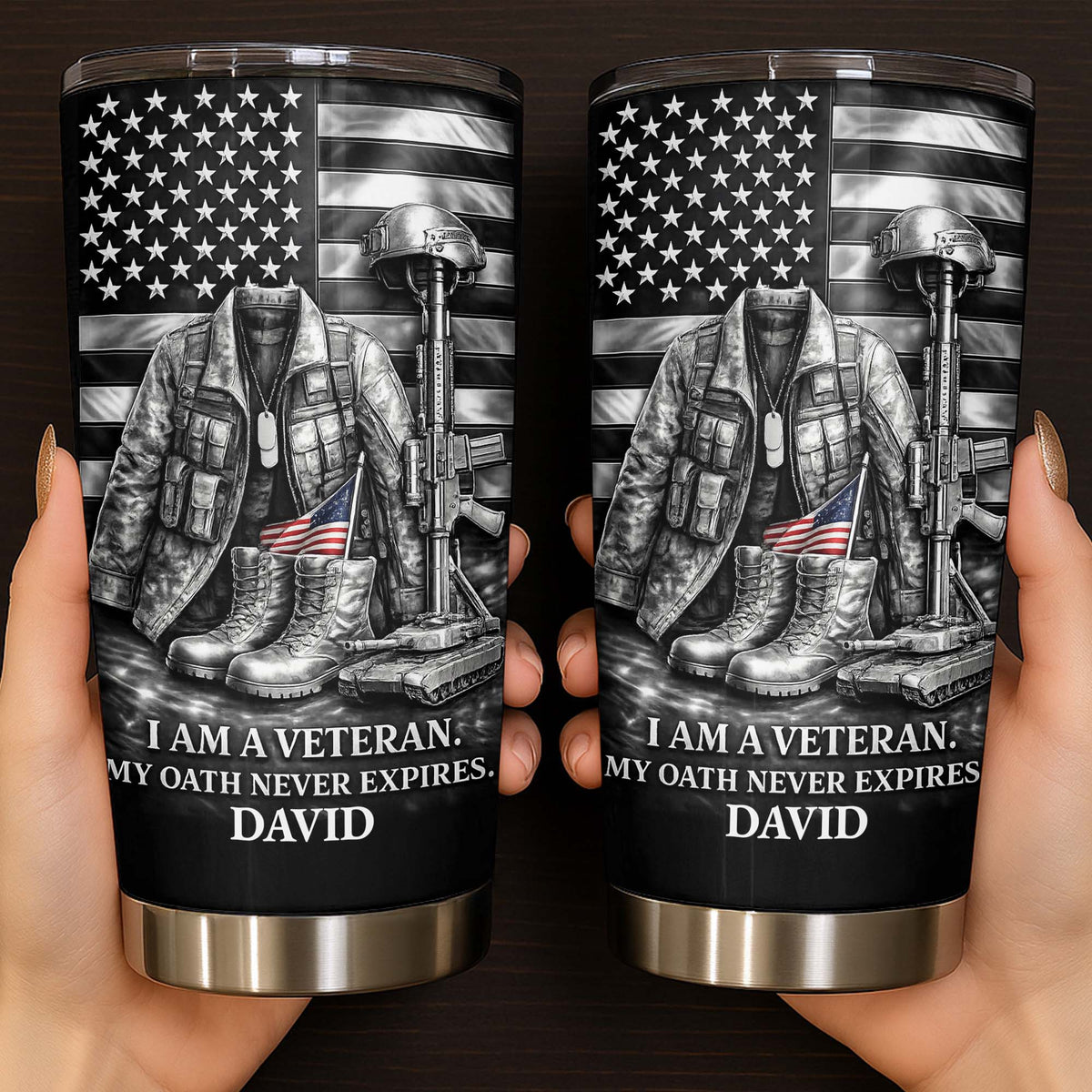 I Am A Veteran, My Oath Never Expires Tumbler, Gift For Veterans And Military