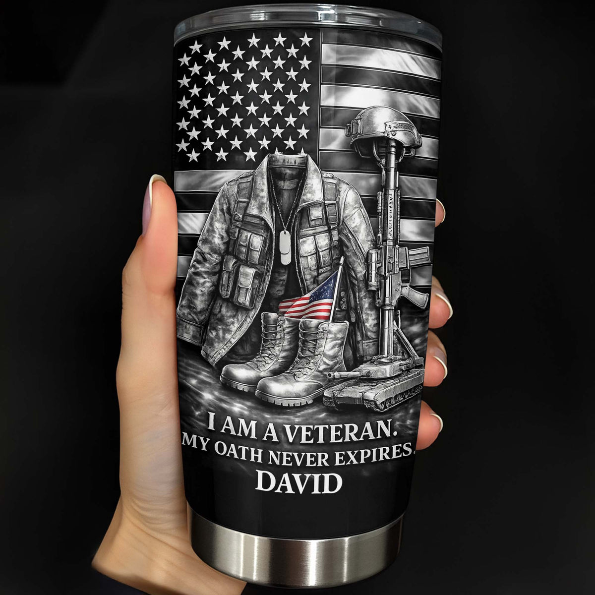 I Am A Veteran, My Oath Never Expires Tumbler, Gift For Veterans And Military