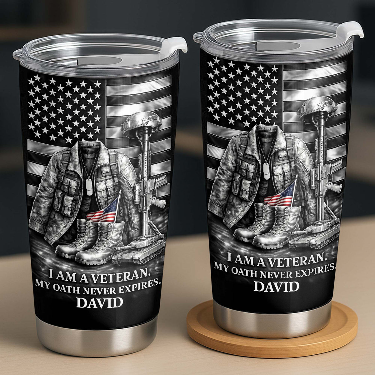 I Am A Veteran, My Oath Never Expires Tumbler, Gift For Veterans And Military