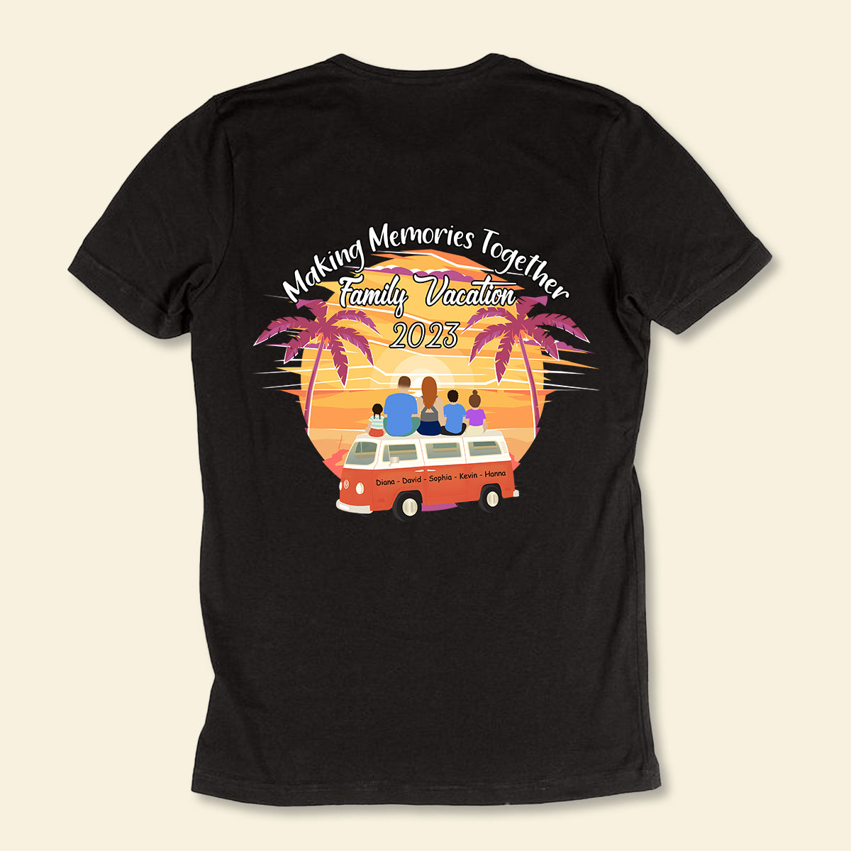 Van Family At Beach - Personalized Apparel - Gift For Family, Summer Vacation
