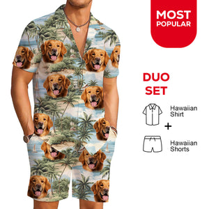 Vintage Buddy Shirt - Personalized Custom Dog Photo Hawaiian Shirt
