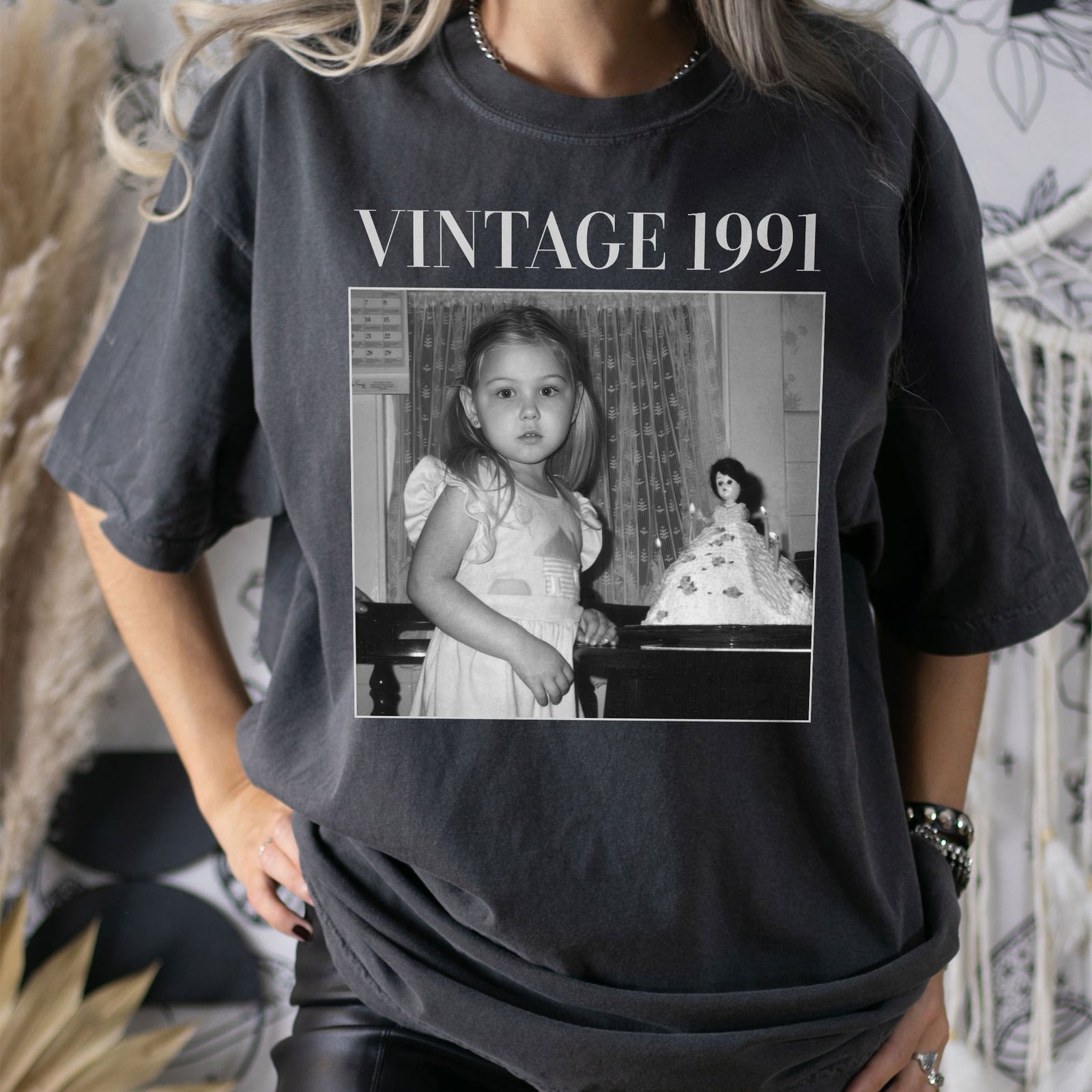 Vintage Photo And Year - Personalized Tshirt Birthday Shirt